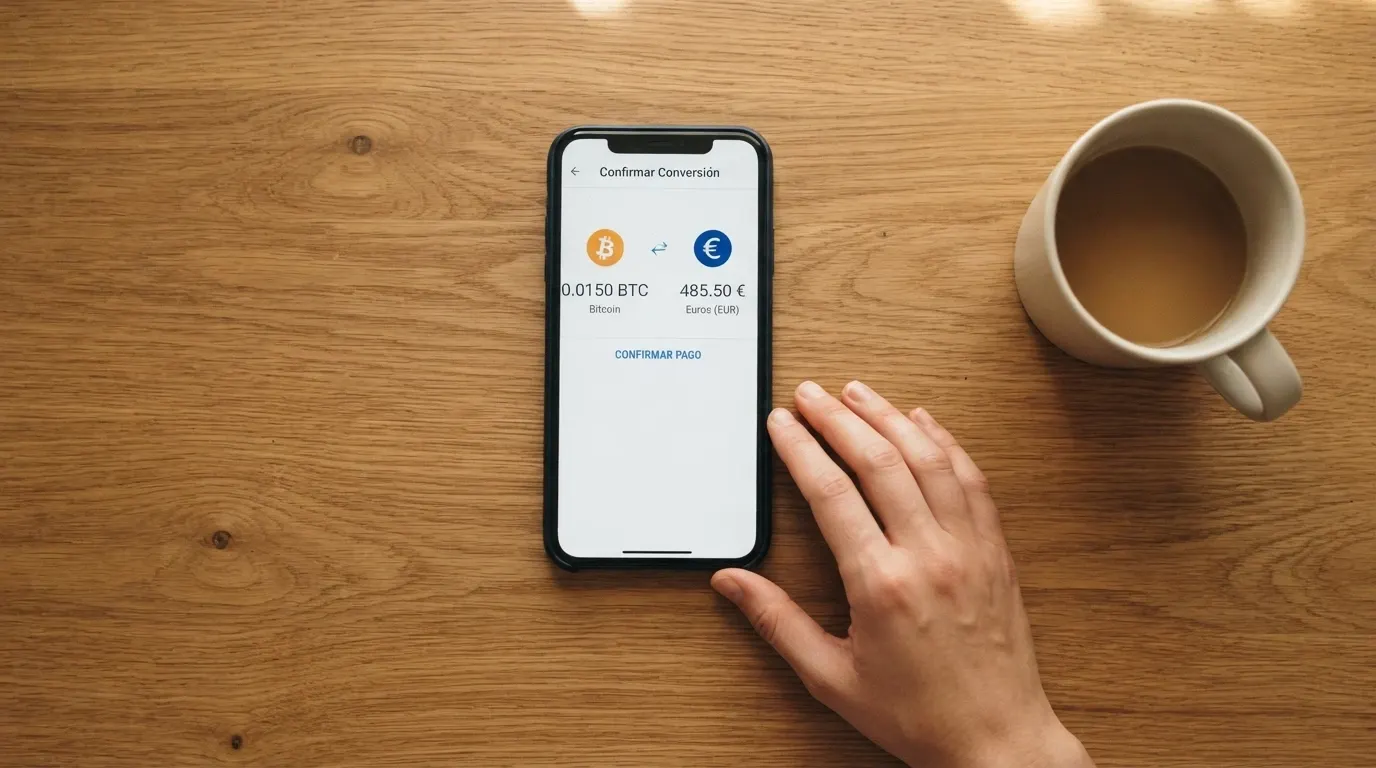 Pantalla del proceso de compra en Bitnovo Pay mostrando la conversión de Dogecoin a euros para depósito en un casino online