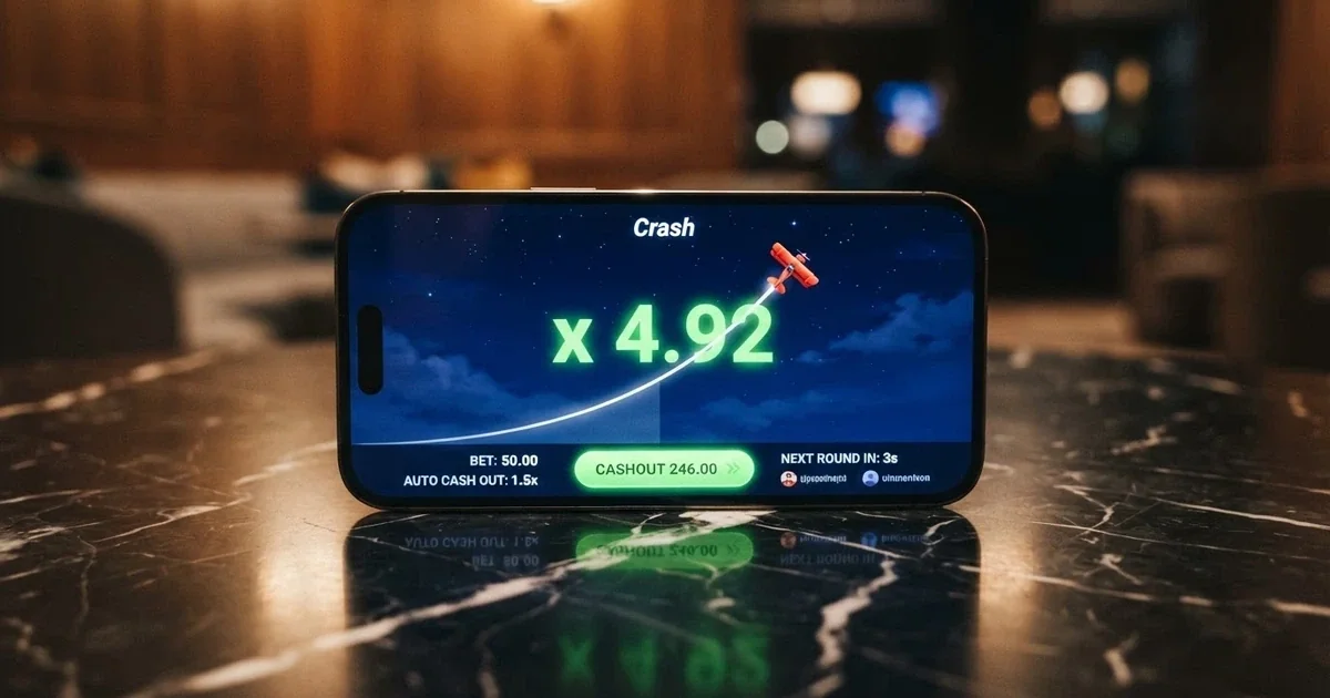 Interfaz del juego Aviator con el avión en pleno vuelo y el multiplicador subiendo en la pantalla de un teléfono móvil