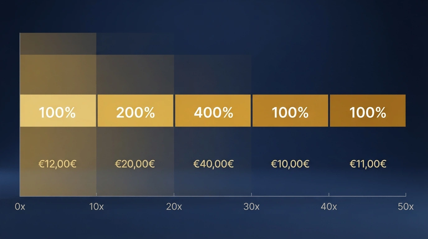 Disposición de tarjetas con logotipos de casinos online españoles junto a los términos resumidos de su bono de bienvenida