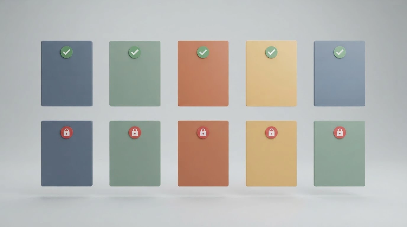 Una cuadrícula visual con los logotipos de los diez operadores revisados, cada uno acompañado de un icono que indica si su demo exige registro o no