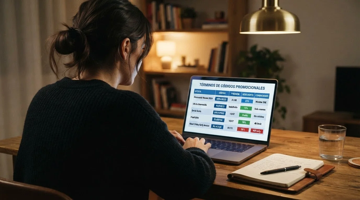 Tabla con los logotipos de los principales casinos online con licencia DGOJ junto a los términos de su código promocional