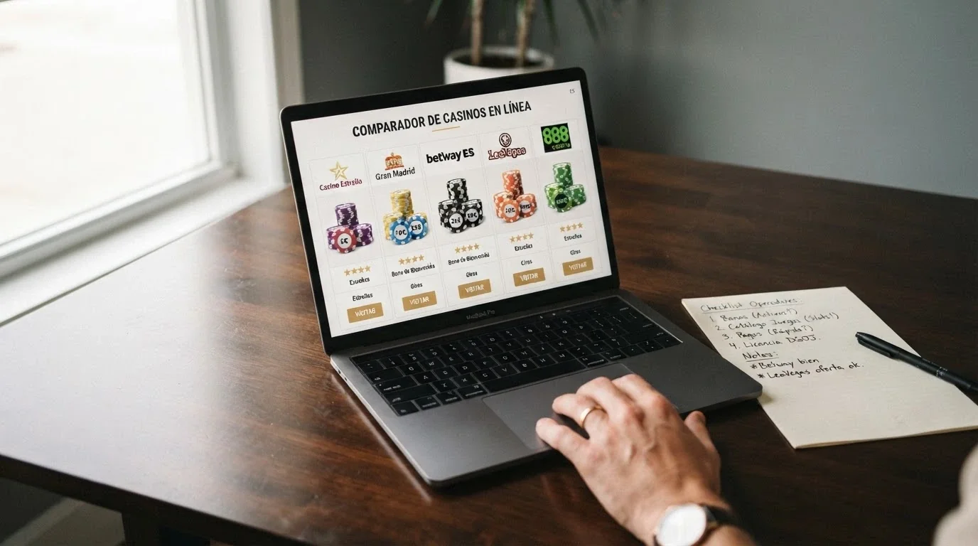 Tabla con los logotipos y el depósito mínimo de los diez casinos online españoles analizados en esta página