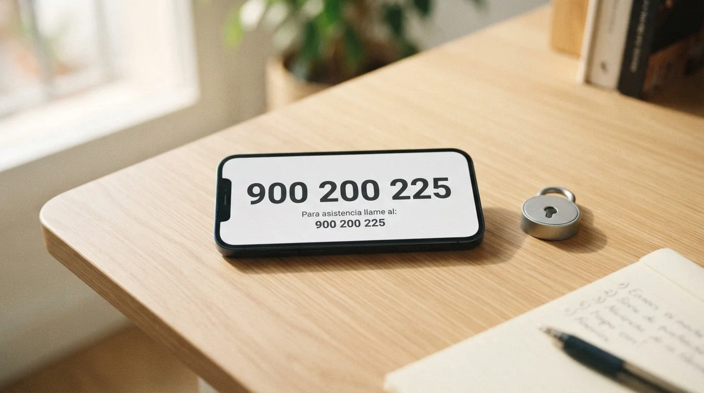 Un teléfono móvil con el número 900 200 225 en la pantalla y el logotipo de FEJAR junto a un icono de candado que simboliza la confidencialidad