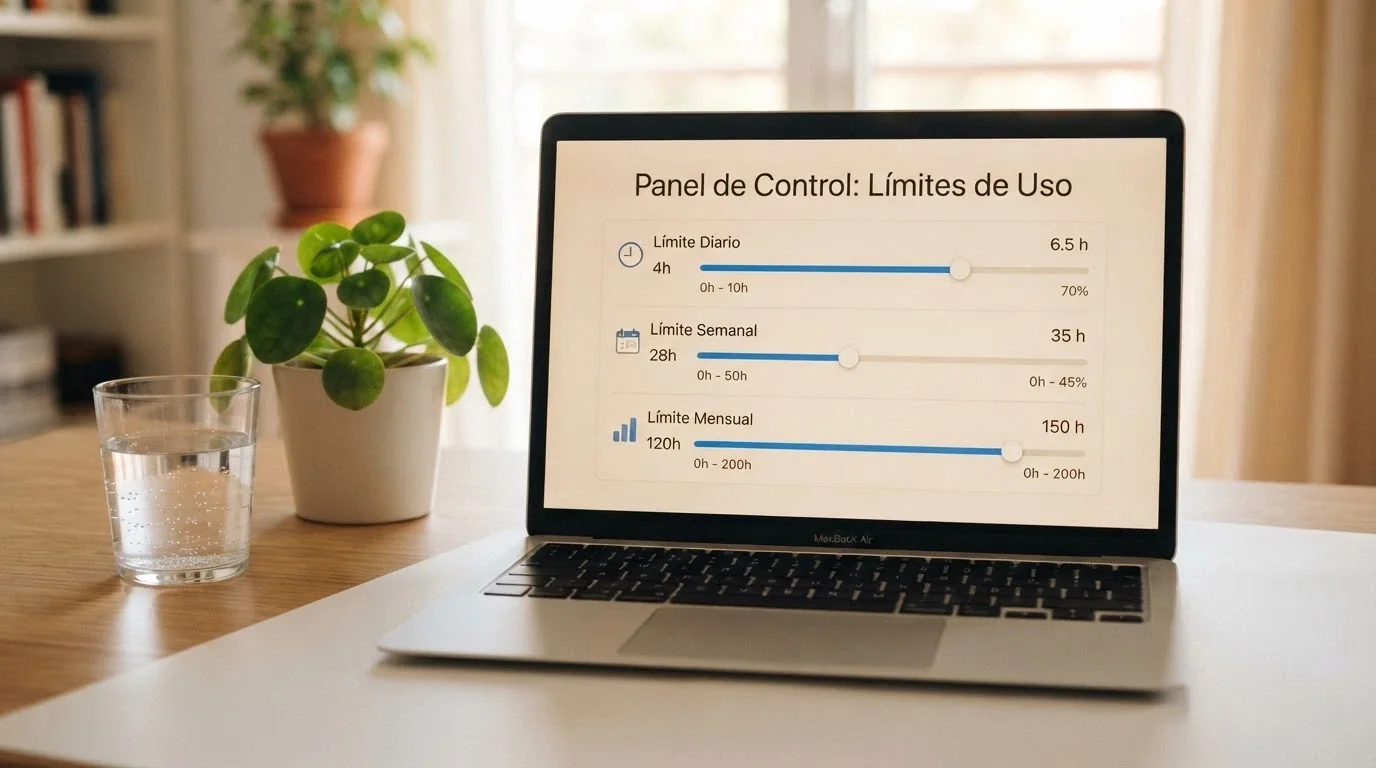 Panel de configuración de límites de depósito diario, semanal y mensual en la cuenta de un casino online español