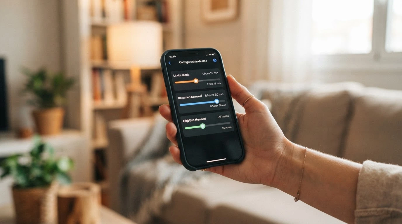 Panel de configuración de límites de depósito en la cuenta de un casino online español, con los controles diario, semanal y mensual visibles