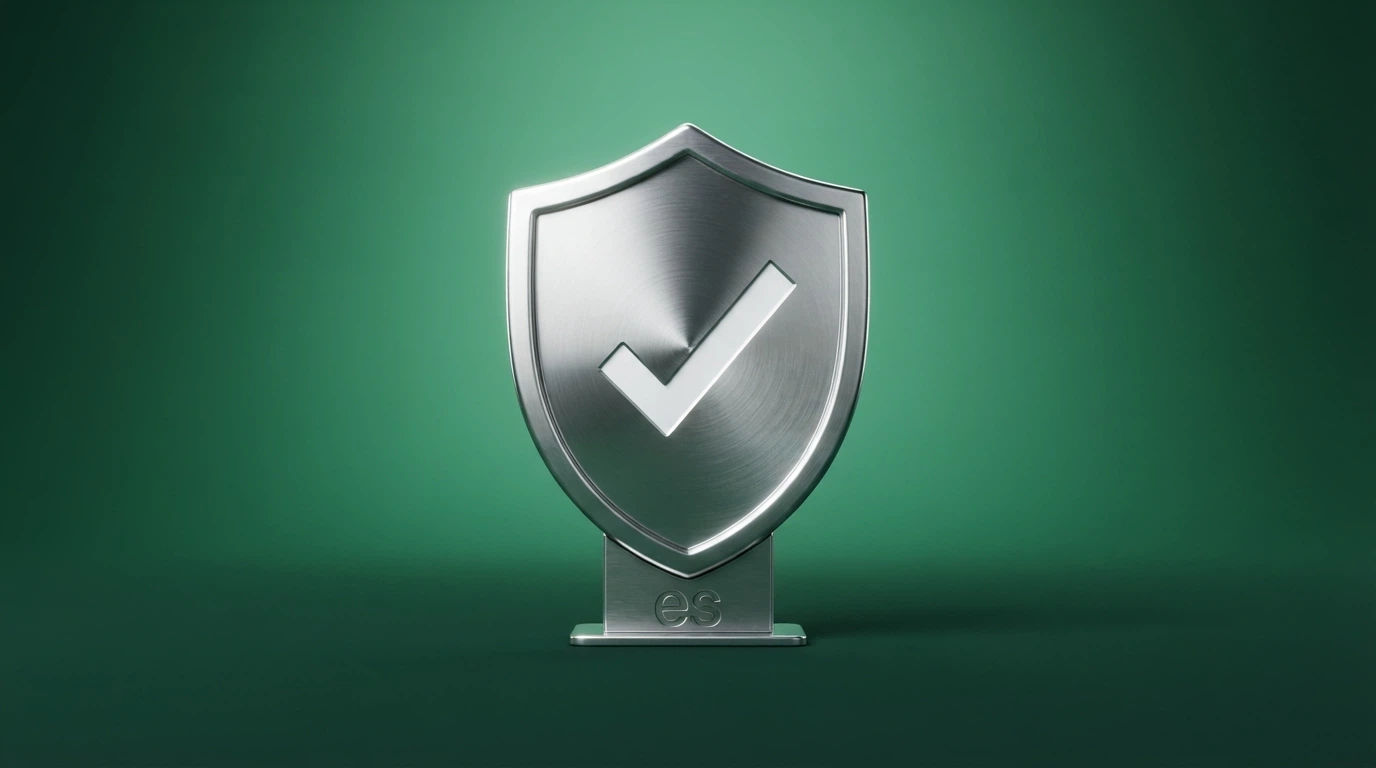 El logotipo de la DGOJ junto a un dominio .es destacado y una marca de verificación verde
