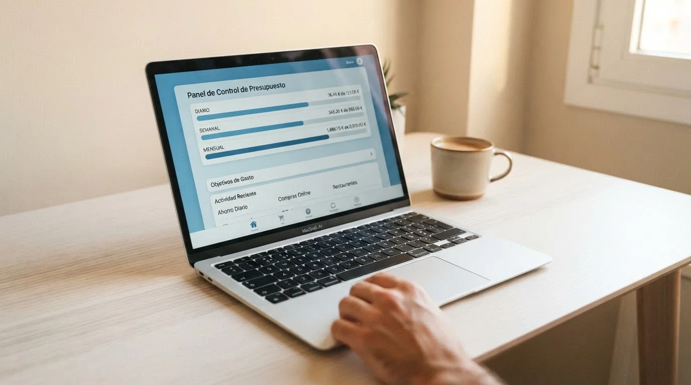 Panel de configuración de límites de depósito diario, semanal y mensual en la cuenta de un casino español