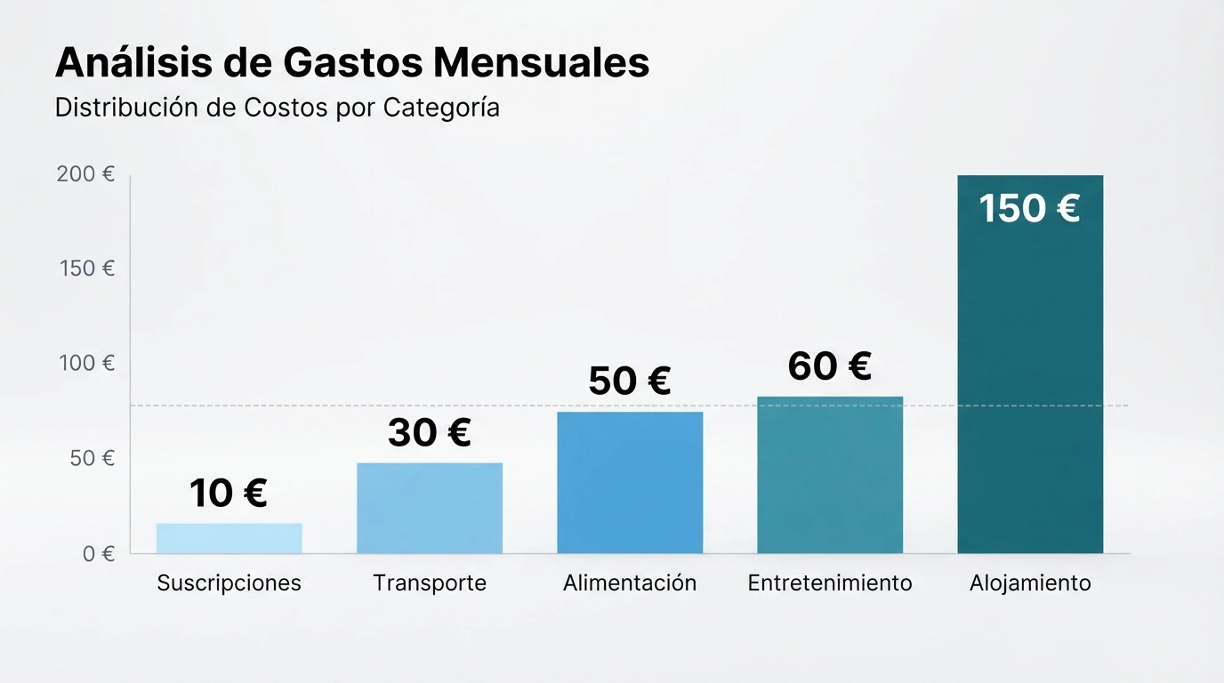 Pantalla dividida con los logotipos de Movistar, Vodafone, Orange y MásMóvil junto a sus límites de gasto mensual en formato de tabla visual