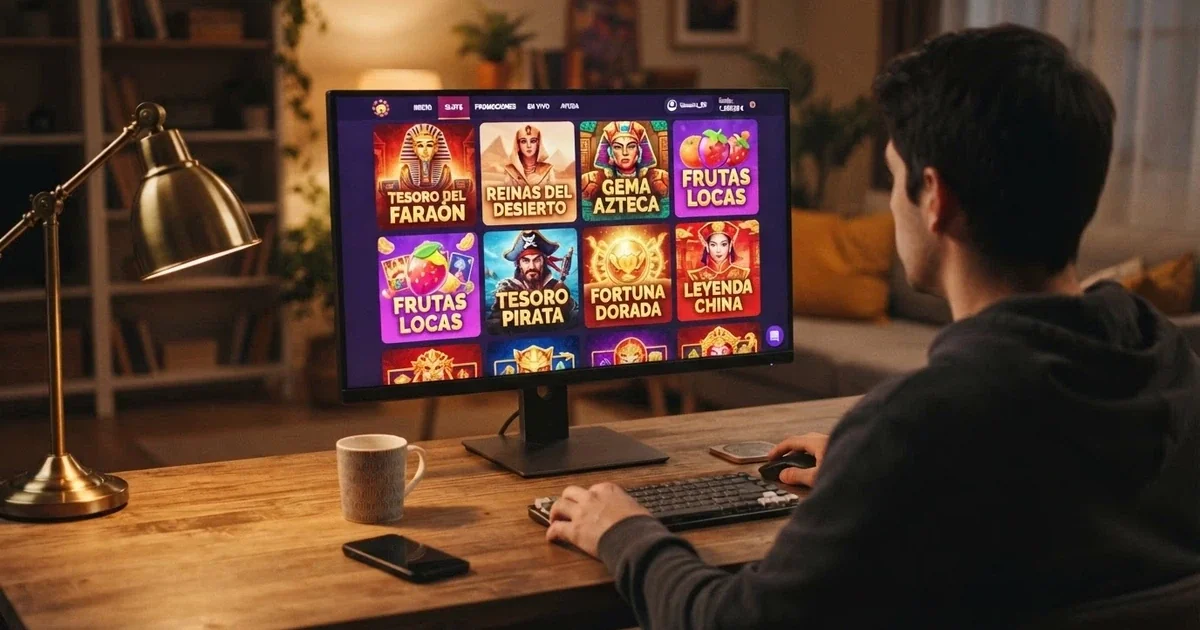 Interfaz de un casino online español con varias tragaperras de Big Time Gaming visibles en el lobby