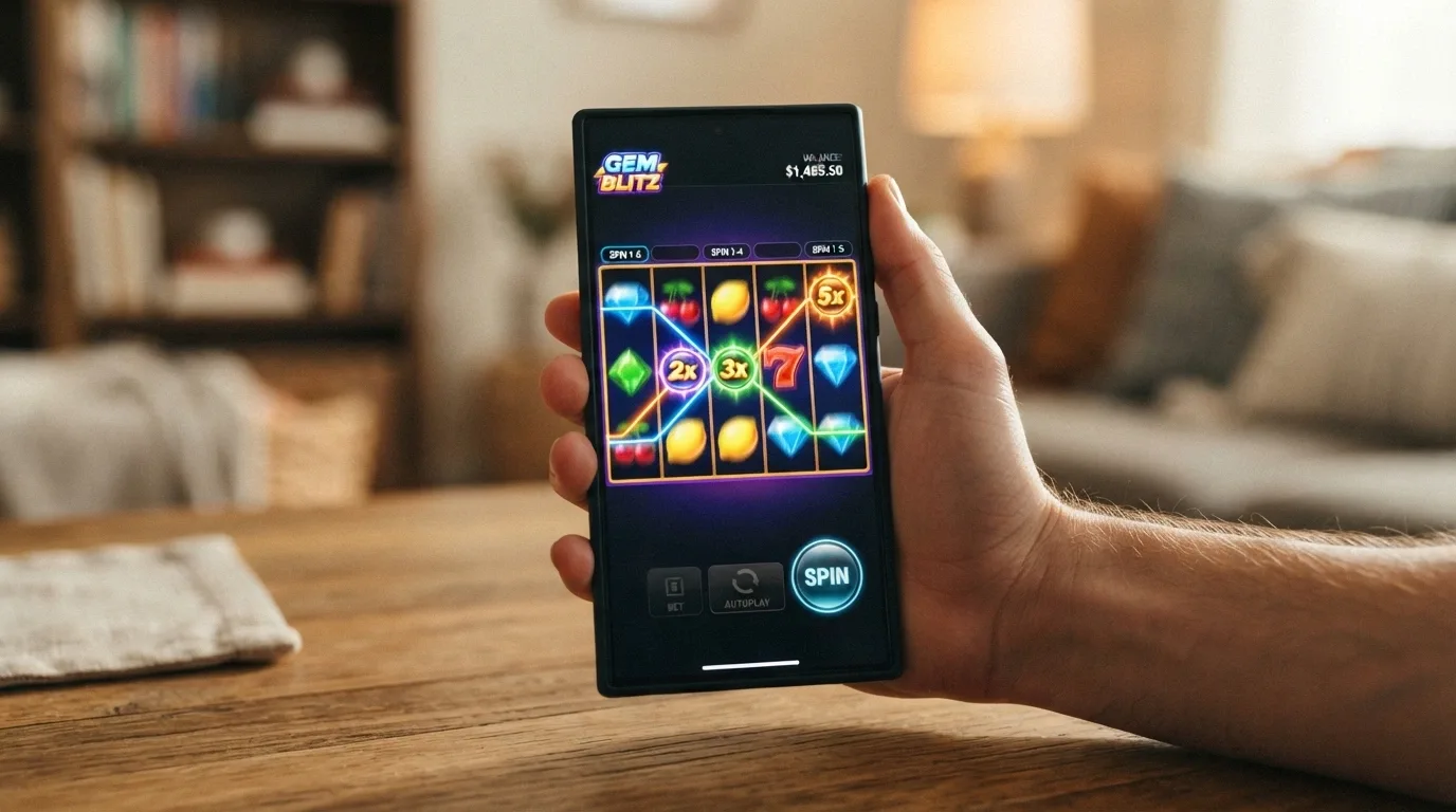 Captura de una tragaperras online en pleno giro con multiplicadores y líneas de premio visibles